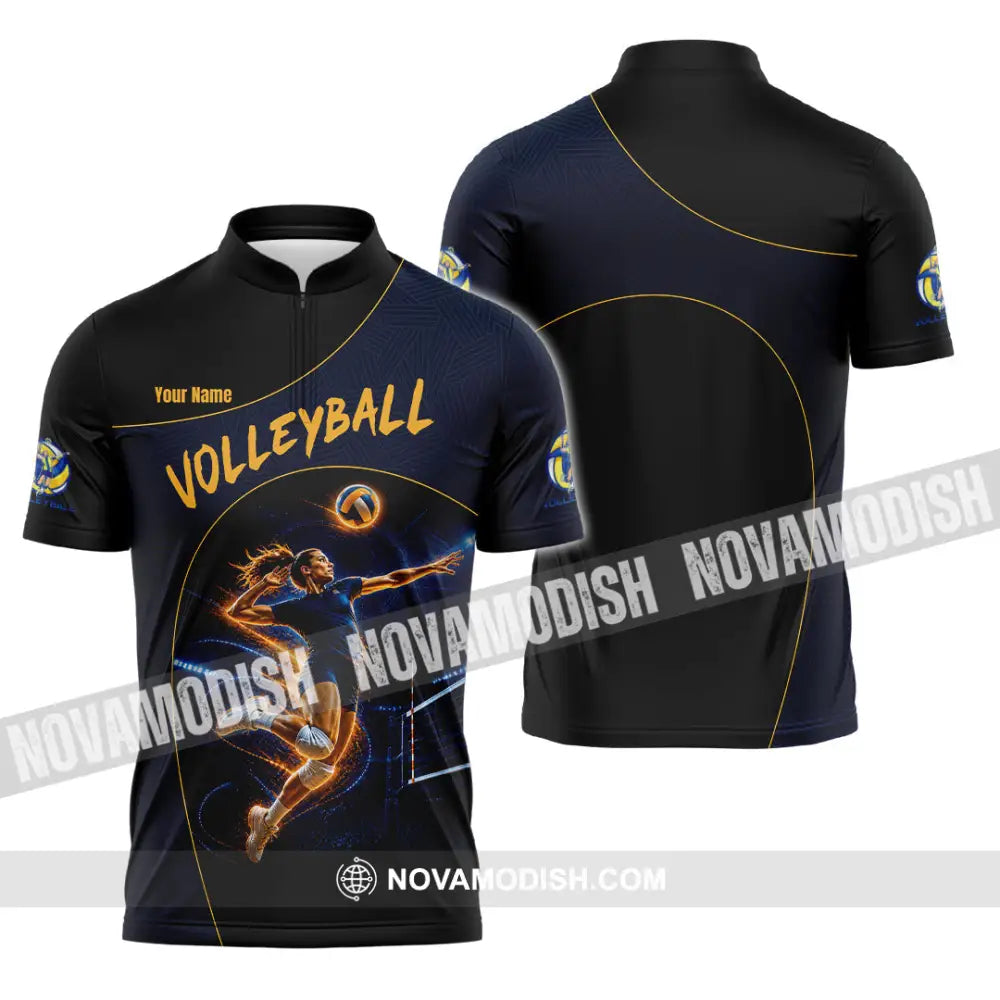 Unisex Shirt - Custom Volleyball Shirt - Zipper Polo Shirt / S - T-shirt