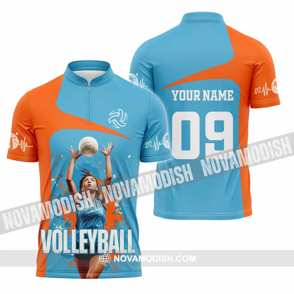 Unisex Shirt - Custom Volleyball Shirt Zipper Polo Shirt / S T-shirt