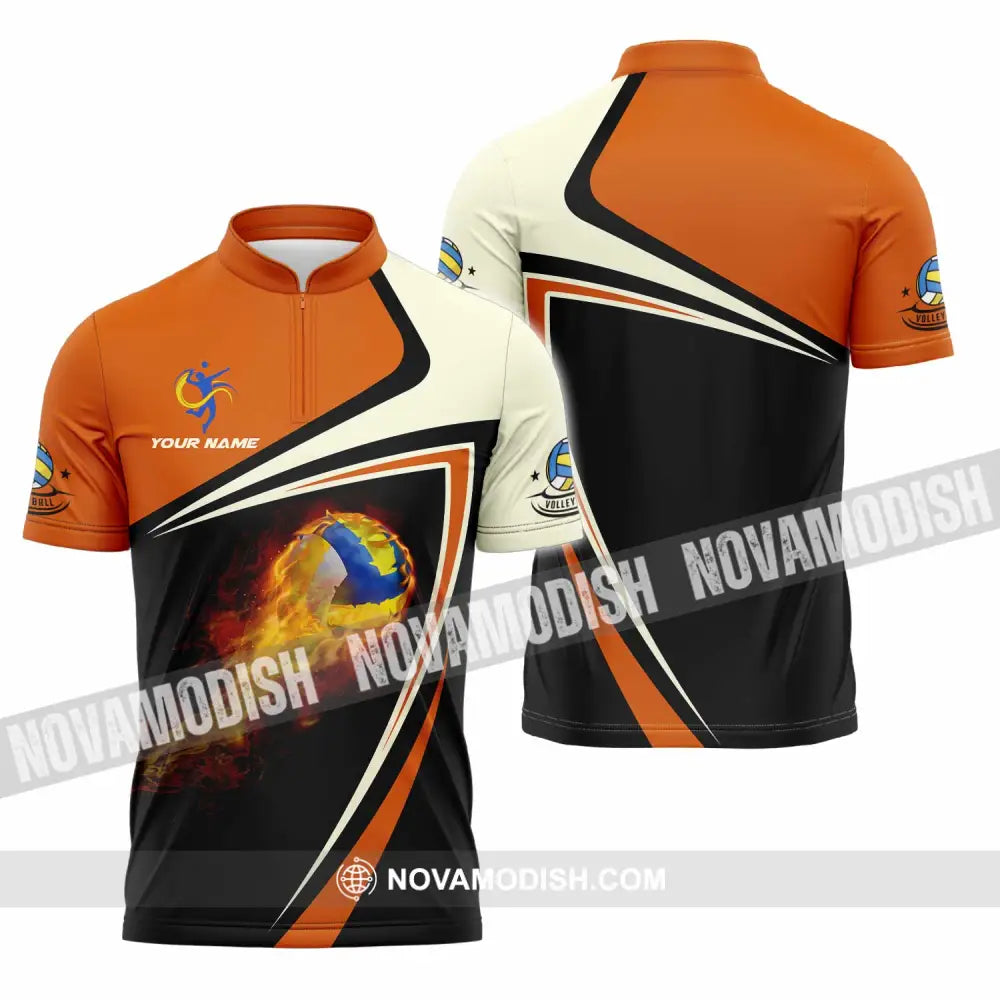 Unisex Shirt - Custom Volleyball Shirt Zipper Polo Shirt / S T-shirt
