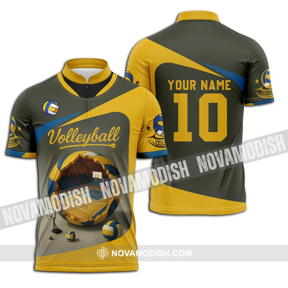Unisex Shirt - Custom Volleyball Shirt Zipper Polo Shirt / S T-shirt
