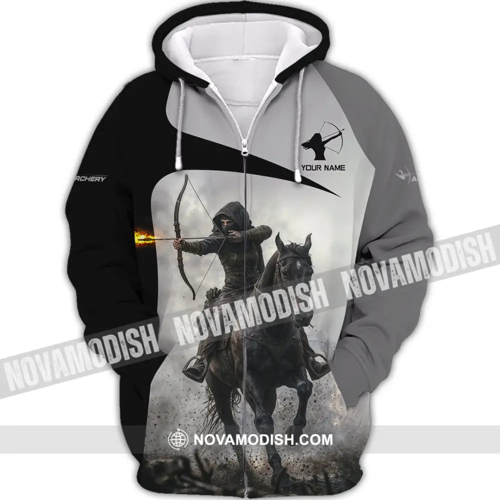 Unisex Shirt - Custom Warrior Horseman Archery Shirt Zipper Hoodie / S T-shirt