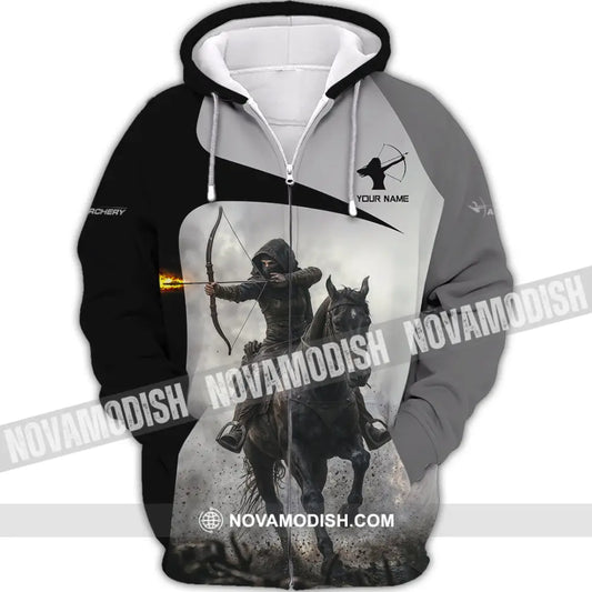 Unisex Shirt - Custom Warrior Horseman Archery Shirt Zipper Hoodie / S T-shirt
