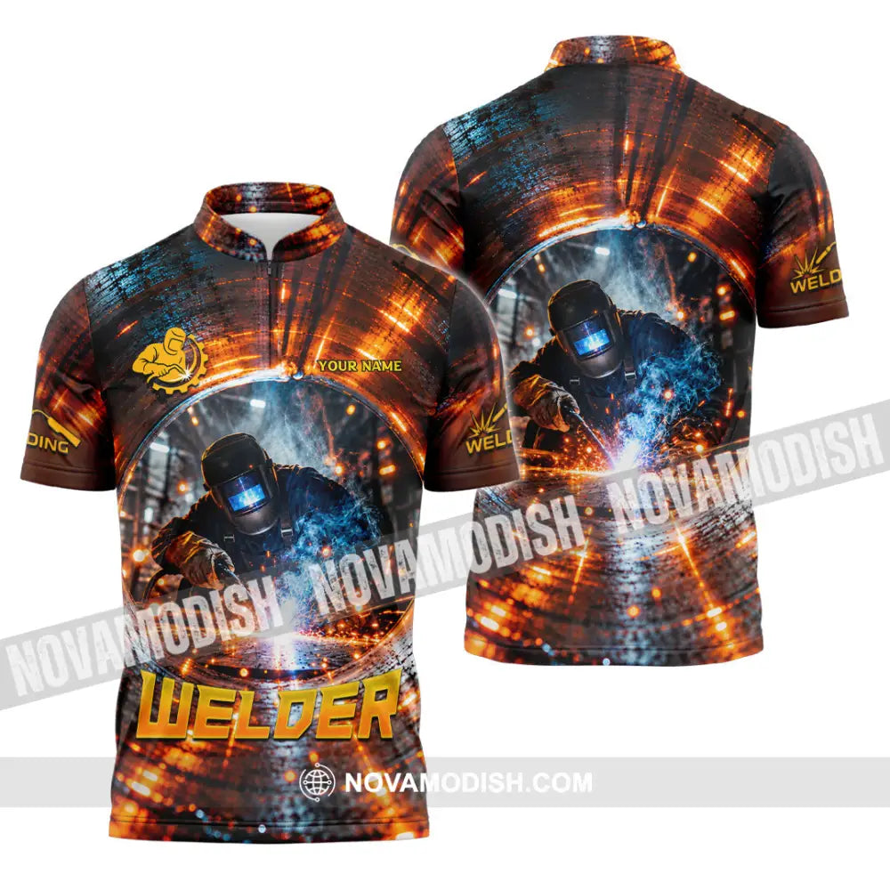 Unisex Shirt - Custom Welder Shirt - Zipper Polo Shirt / S - T-shirt