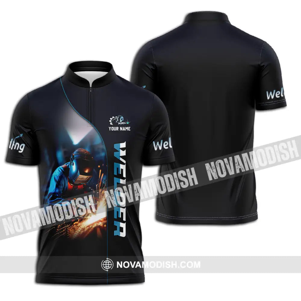 Unisex Shirt - Custom Welder Shirt Zipper Polo Shirt / S T-shirt