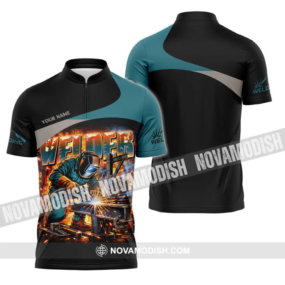 Unisex Shirt - Custom Welder Shirt - Zipper Polo Shirt / S - T-shirt
