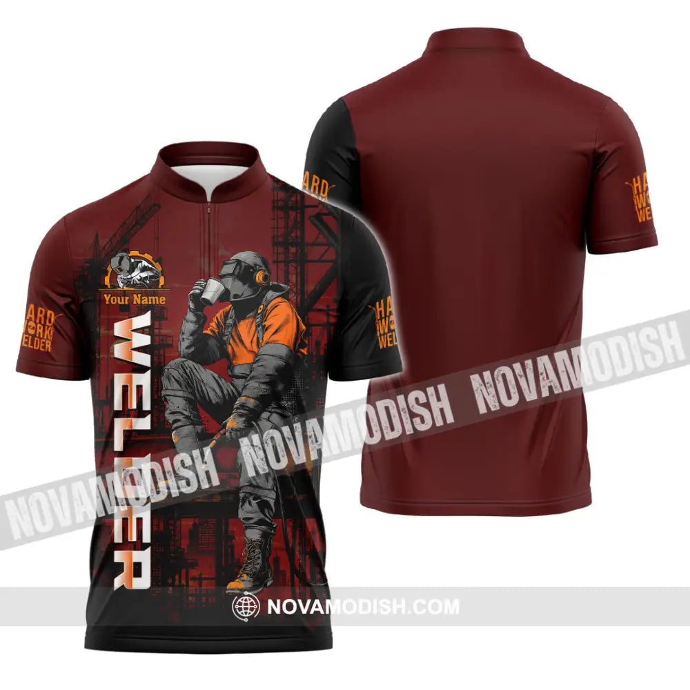 Unisex Shirt - Custom Welder Shirt - Zipper Polo Shirt / S - T-shirt