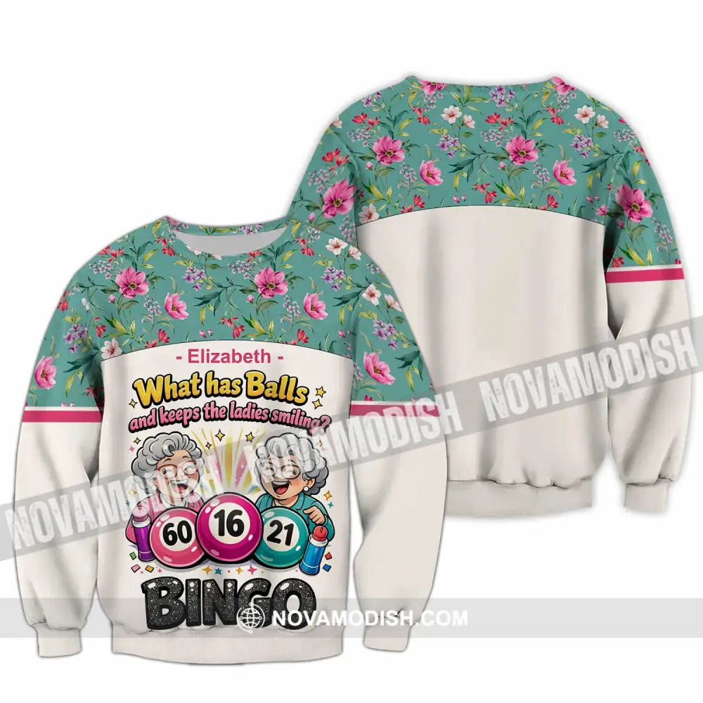 Unisex Shirt - Custom What Has Balls And Keeps The Ladies Smiling Bingo Shirt - Long Sleeve / S - T-shirt