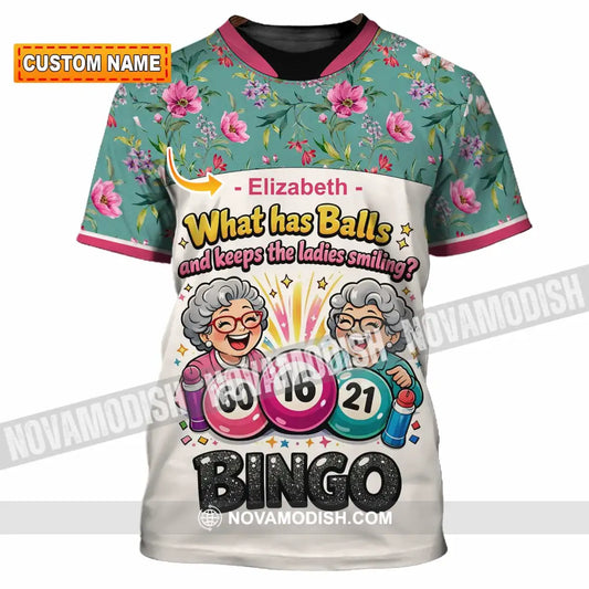 Unisex Shirt - Custom What Has Balls And Keeps The Ladies Smiling Bingo Shirt - T-shirt