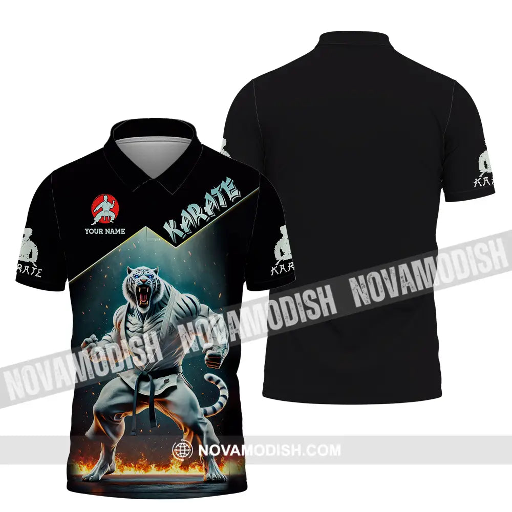 Unisex Shirt - Custom White Tiger Karate Sport Shirt Polo Shirt / S T-shirt