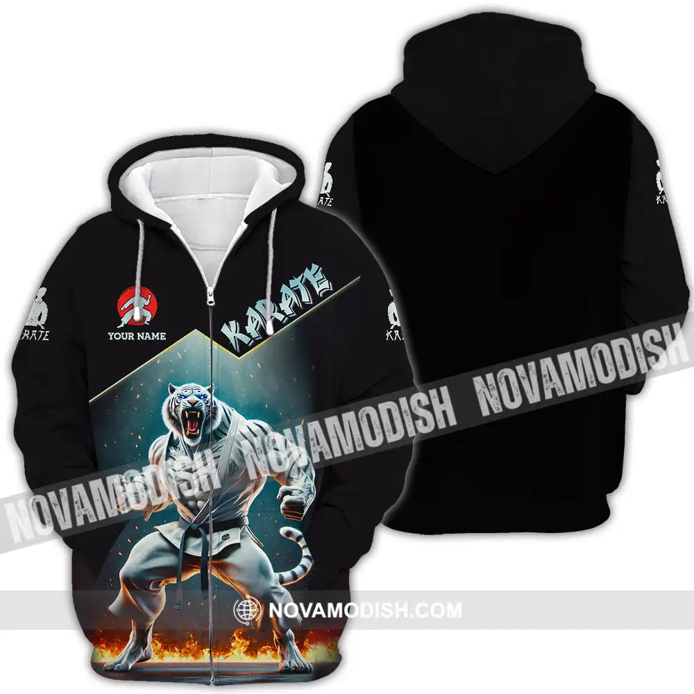 Unisex Shirt - Custom White Tiger Karate Sport Shirt Zipper Hoodie / S T-shirt