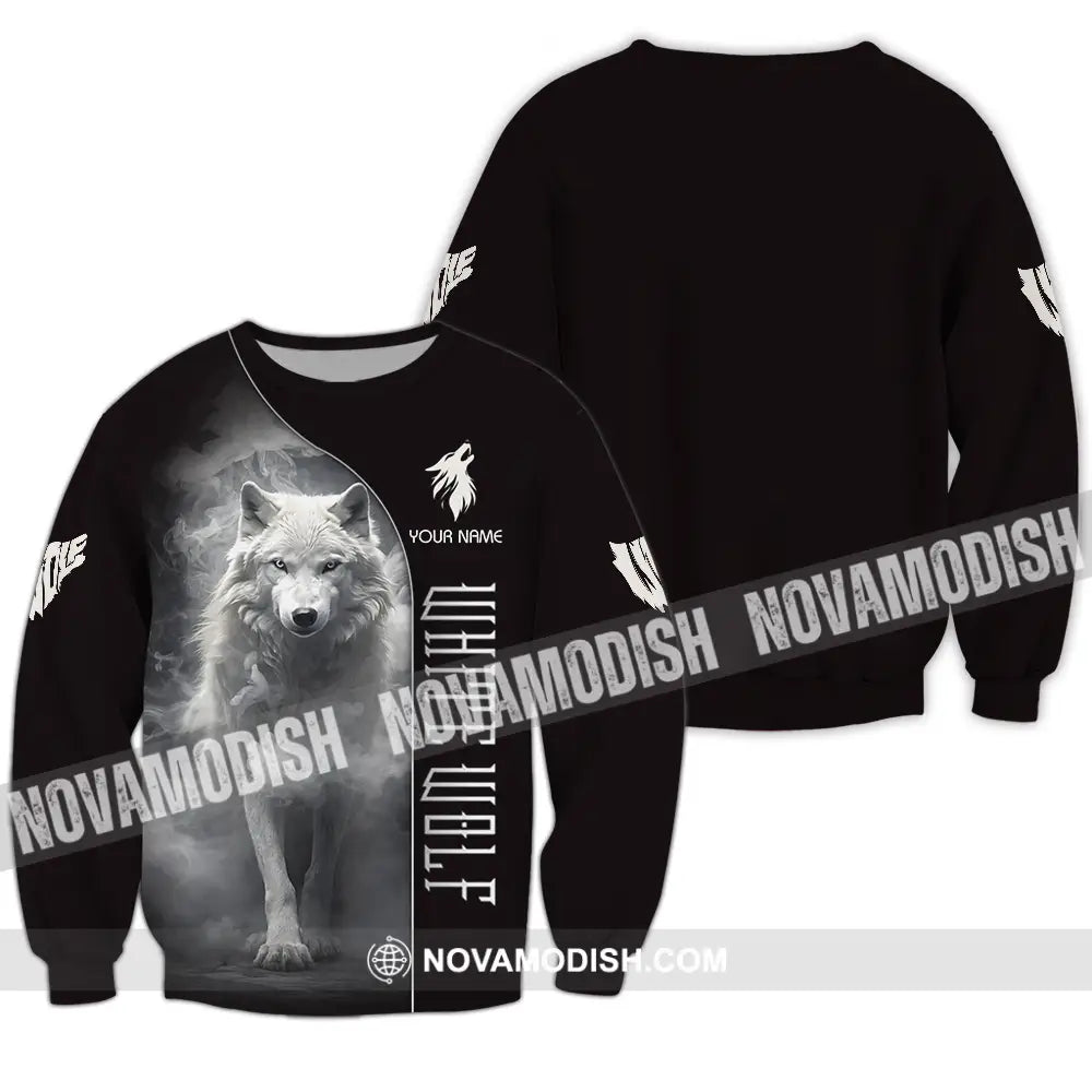 Unisex Shirt - Custom White Wolf 3D Shirt Long Sleeve / S T-shirt