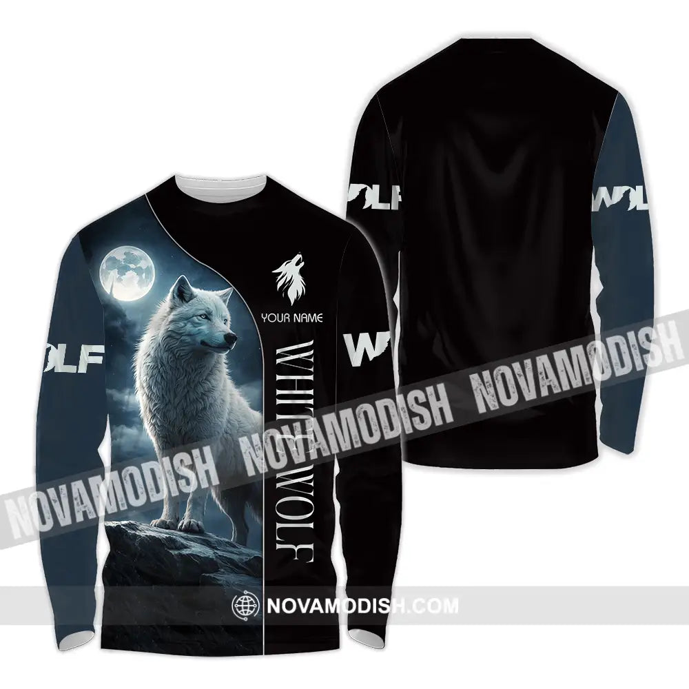 Unisex Shirt - Custom White Wolf 3D Shirt Long Sleeve Shirt / S T-shirt