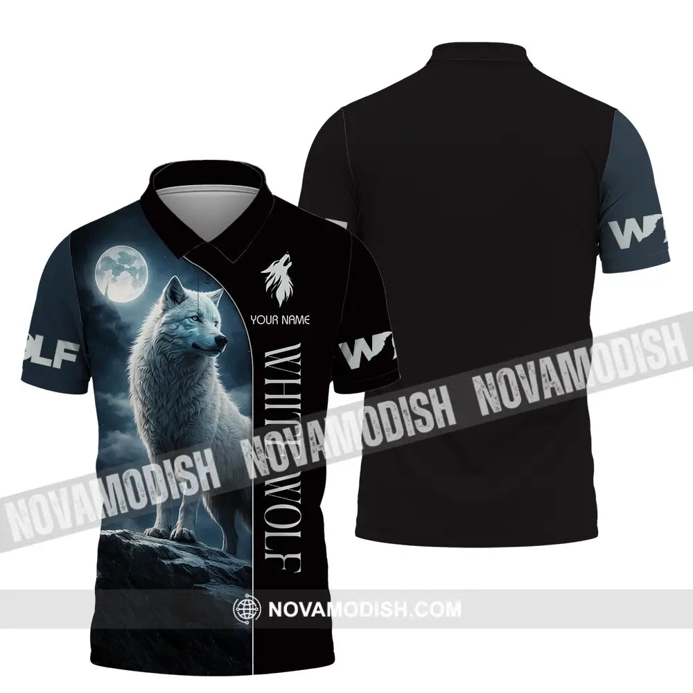 Unisex Shirt - Custom White Wolf 3D Shirt Polo Shirt / S T-shirt