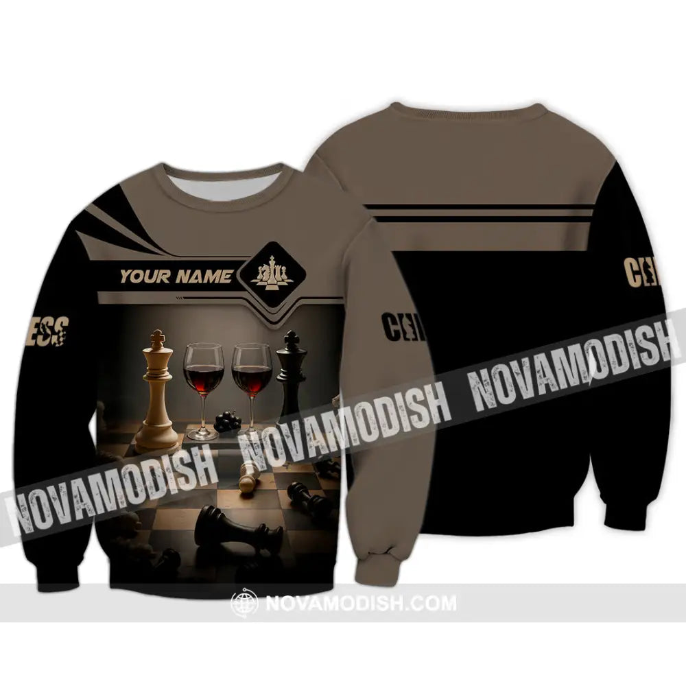 Unisex Shirt - Custom Wine Chess Shirt For Couple Long Sleeve / S T-shirt