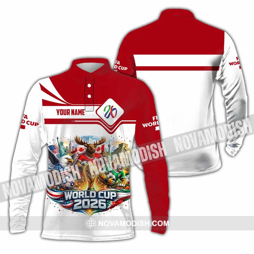 Unisex Shirt - Custom World Cup 2026 3D Shirt Long Sleeve Polo / S T-shirt