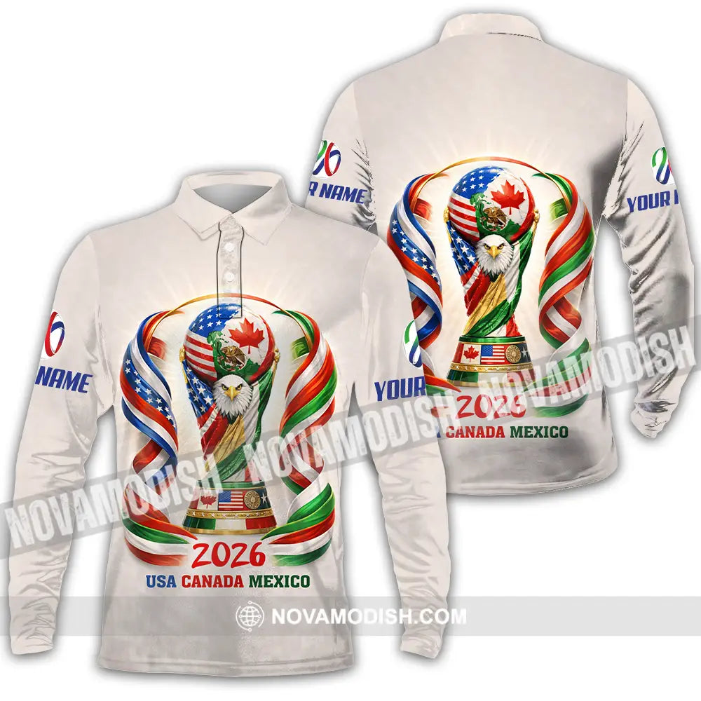 Unisex Shirt - Custom World Cup 2026 3D Shirt Long Sleeve Polo / S T-shirt