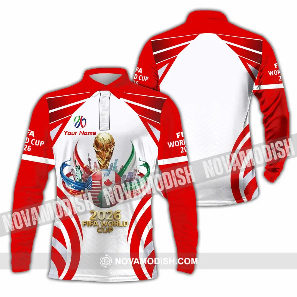 Unisex Shirt - Custom World Cup 2026 3D Shirt Long Sleeve Polo / S T-shirt