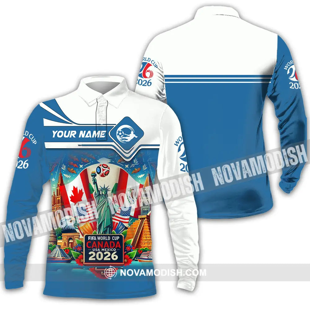 Unisex Shirt - Custom World Cup 2026 3D Shirt Long Sleeve Polo / S T-shirt