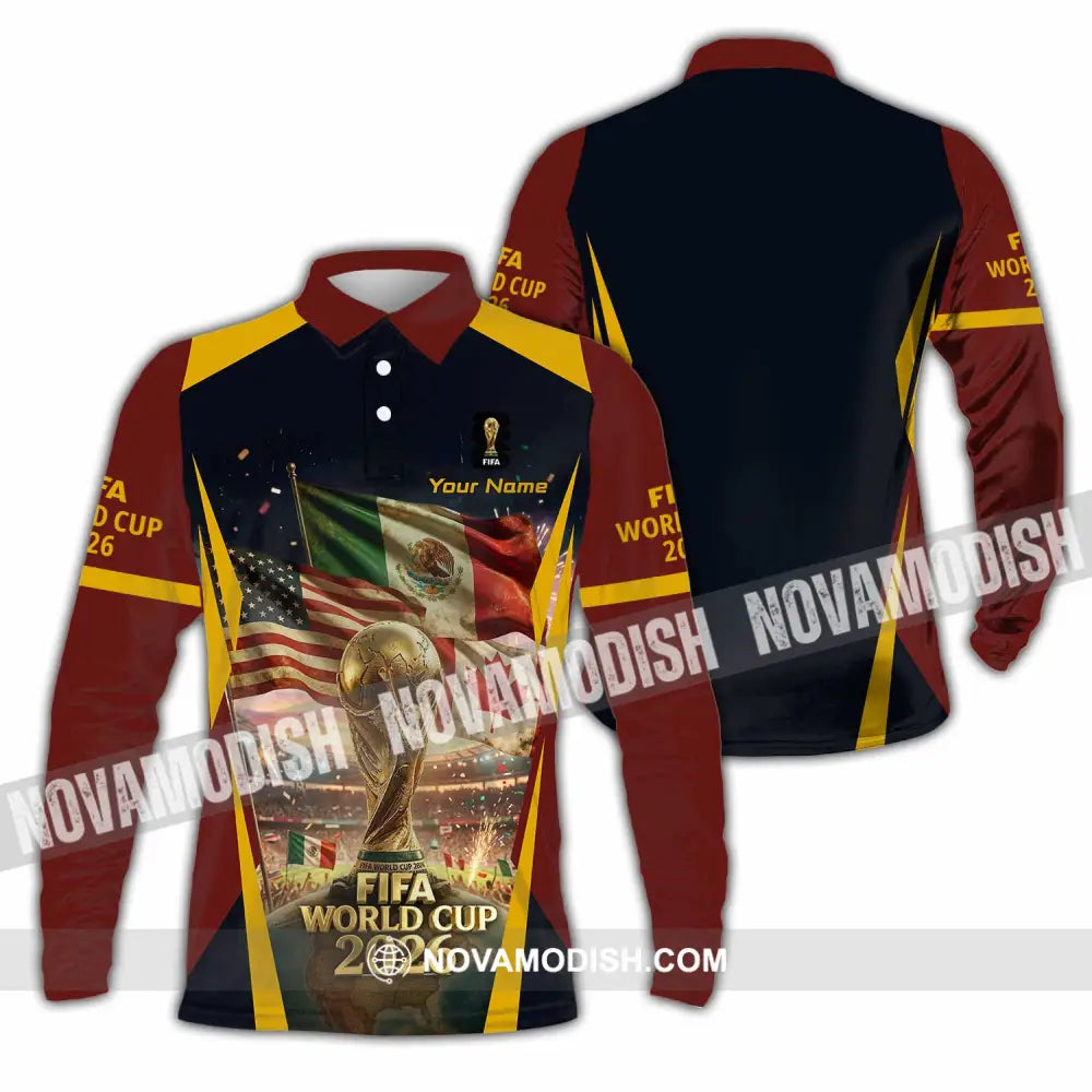 Unisex Shirt - Custom World Cup 2026 3D Shirt Long Sleeve Polo / S T-shirt