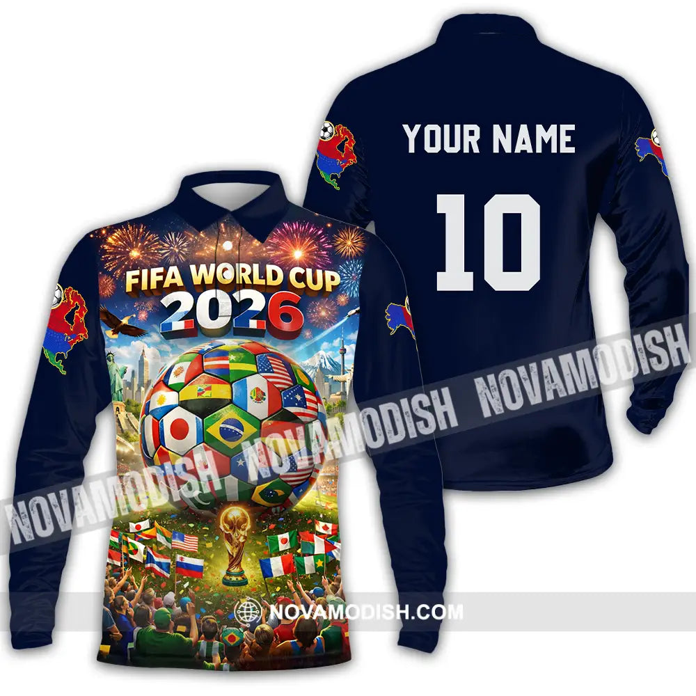 Unisex Shirt - Custom World Cup 2026 3D Shirt Long Sleeve Polo / S T-shirt