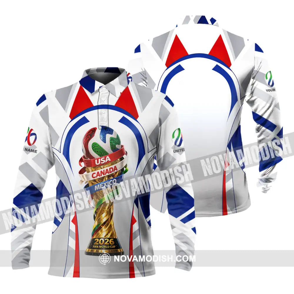 Unisex Shirt - Custom World Cup 2026 3D Shirt Long Sleeve Polo / S T-shirt