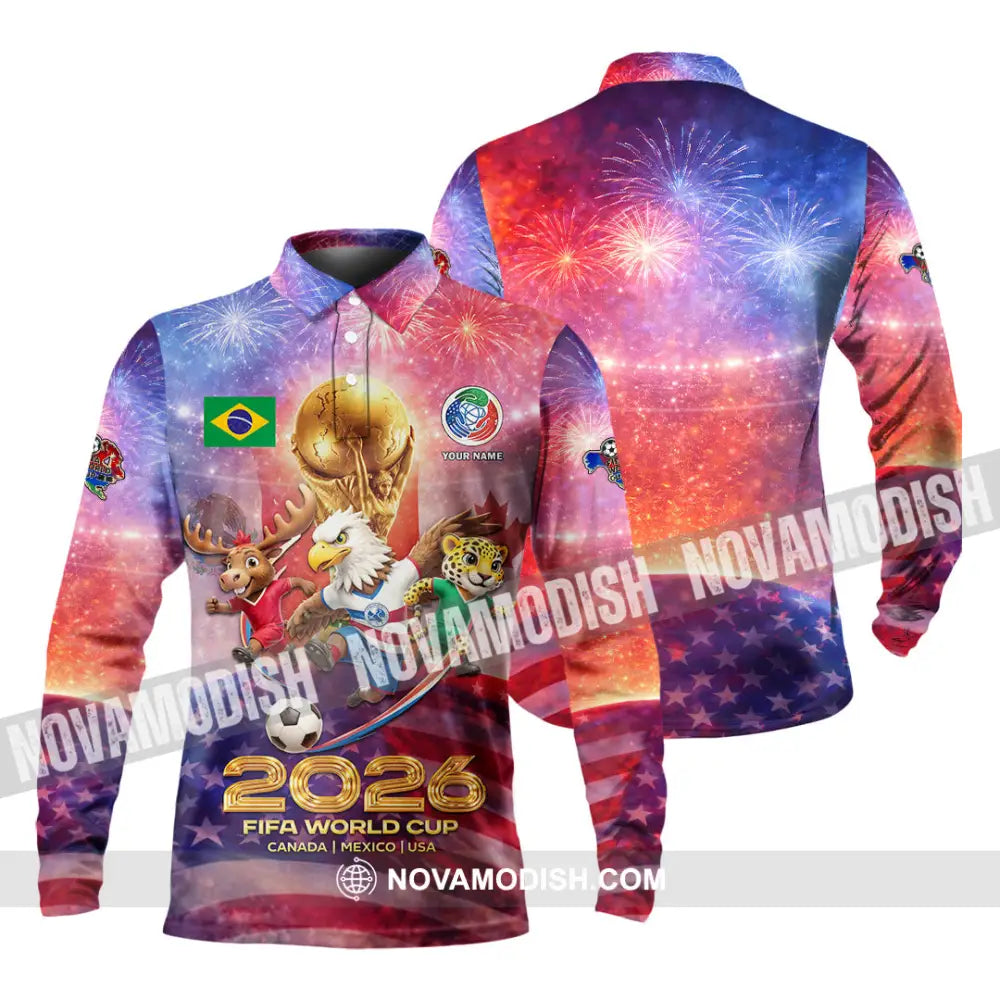 Unisex Shirt - Custom World Cup 2026 3D Shirt Long Sleeve Polo / S T-shirt