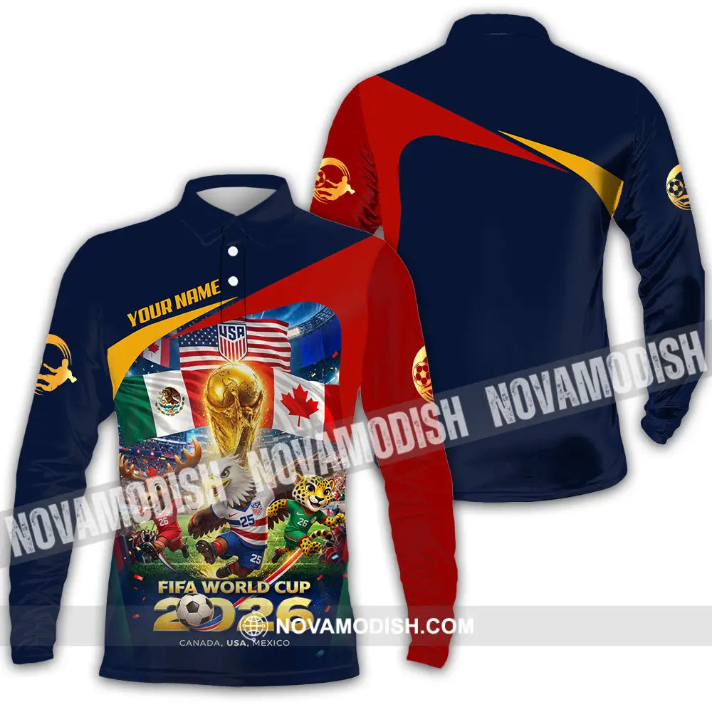 Unisex Shirt - Custom World Cup 2026 3D Shirt Long Sleeve Polo / S T-shirt