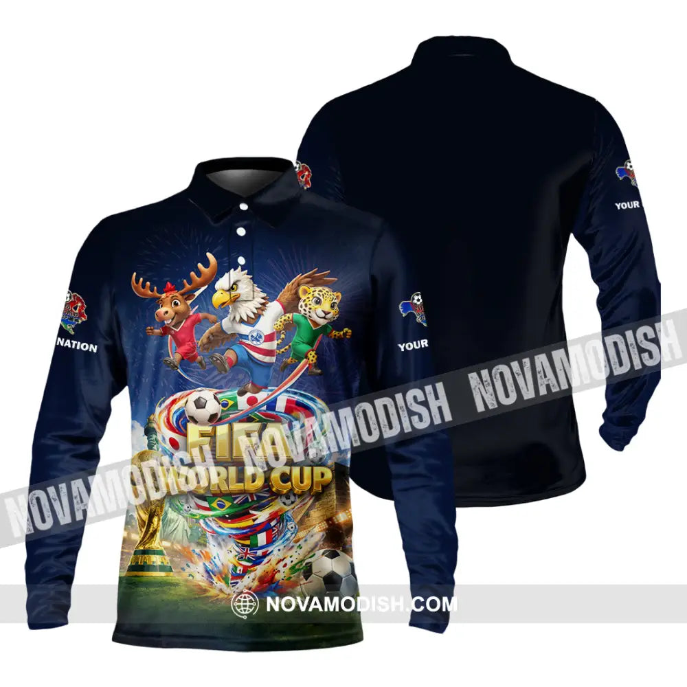 Unisex Shirt - Custom World Cup 2026 3D Shirt Long Sleeve Polo / S T-shirt