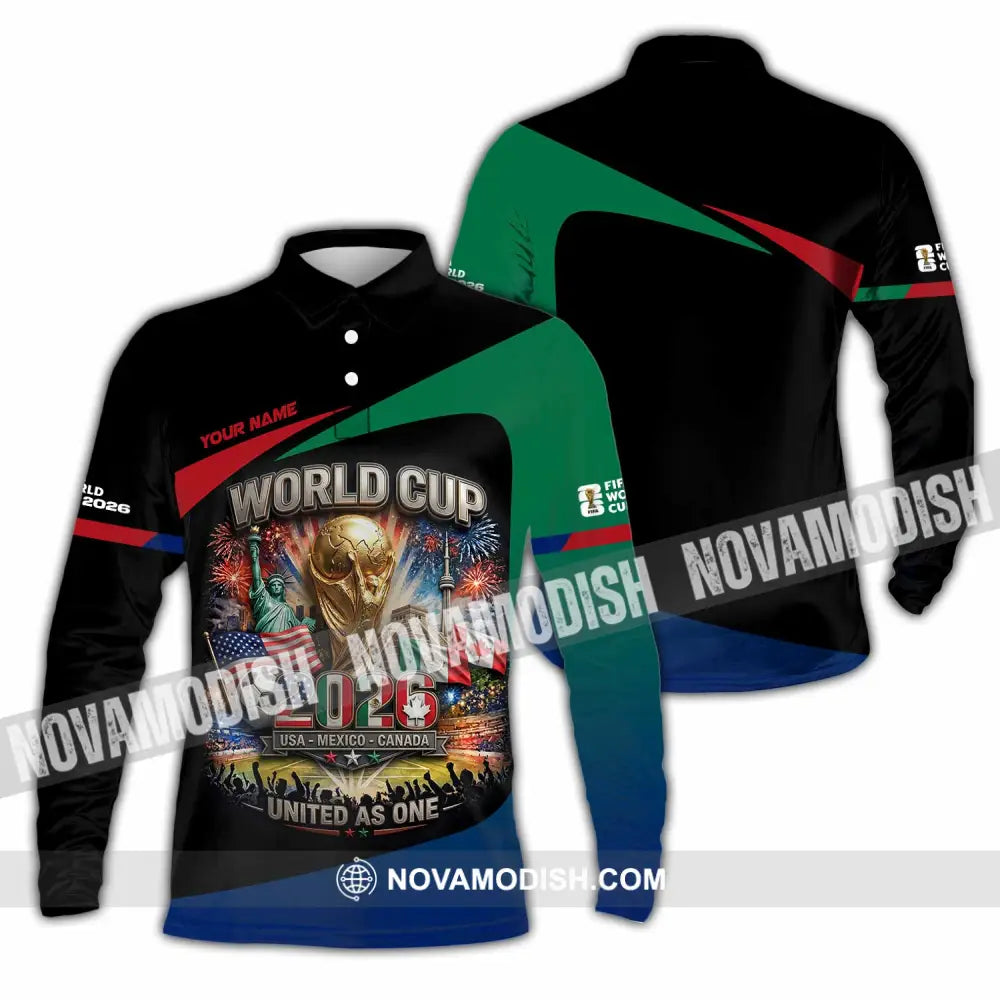 Unisex Shirt - Custom World Cup 2026 3D Shirt Long Sleeve Polo / S T-shirt
