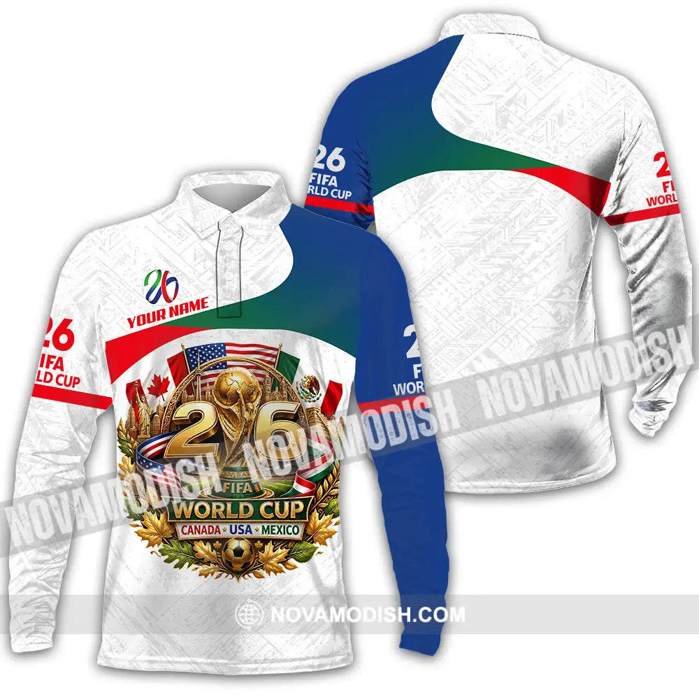 Unisex Shirt - Custom World Cup 2026 3D Shirt - Long Sleeve Polo / S - T-shirt