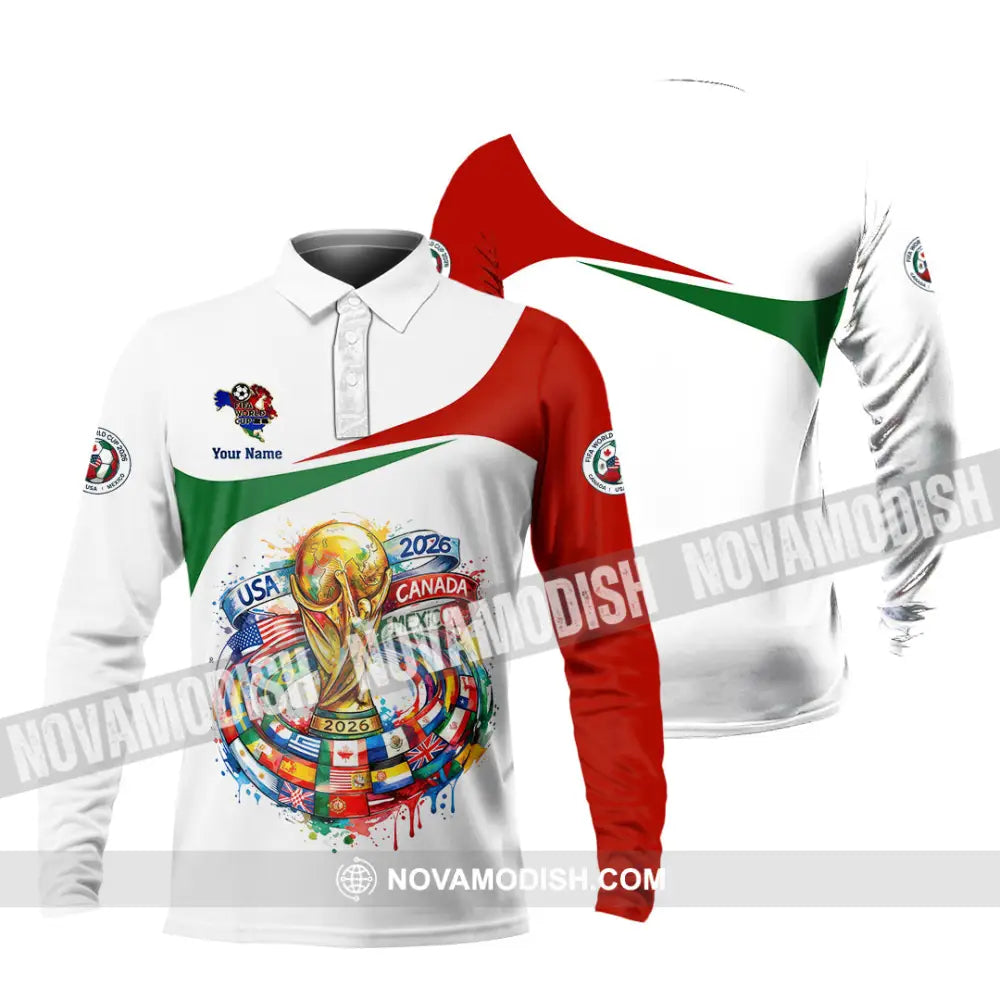 Unisex Shirt - Custom World Cup 2026 3D Shirt - Long Sleeve Polo / S - T-shirt