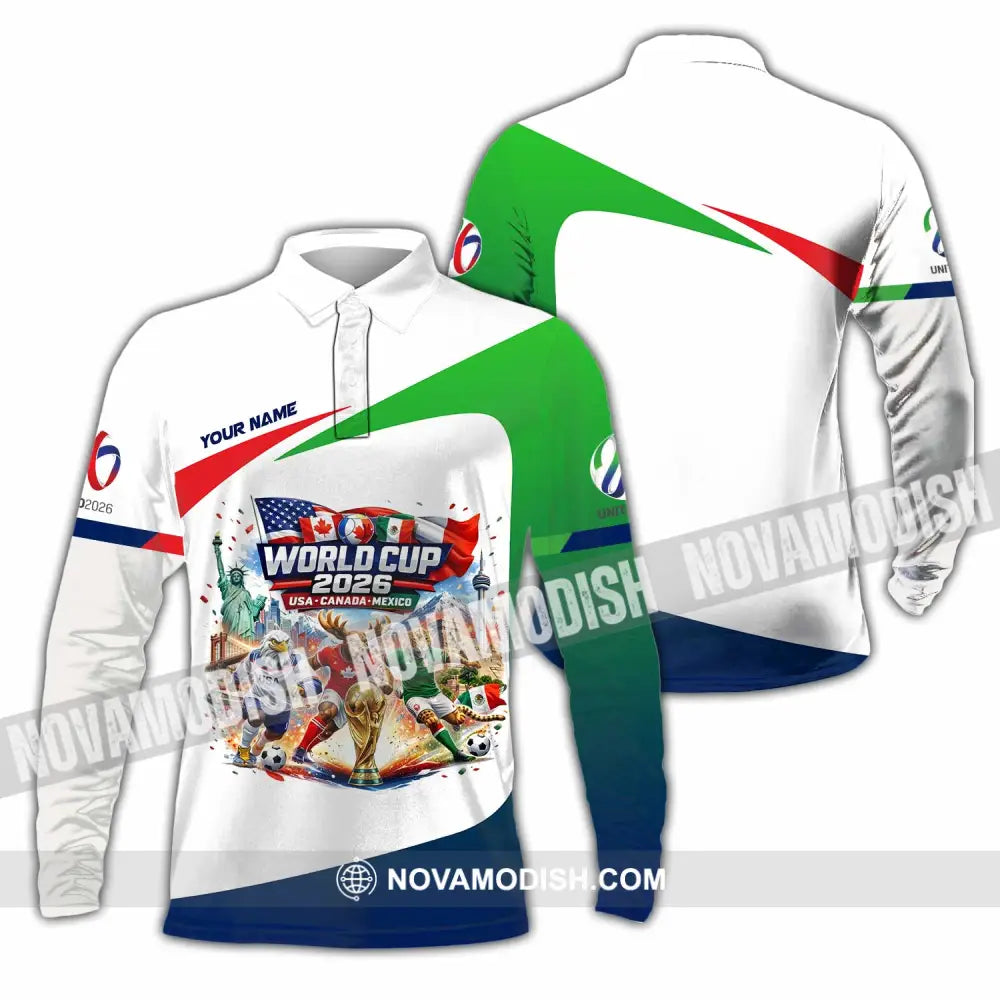 Unisex Shirt - Custom World Cup 2026 3D Shirt Long Sleeve Polo / S T-shirt