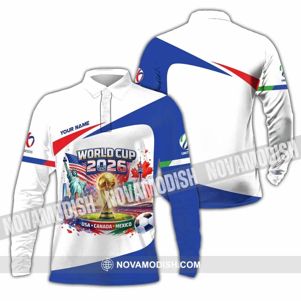 Unisex Shirt - Custom World Cup 2026 3D Shirt Long Sleeve Polo / S T-shirt