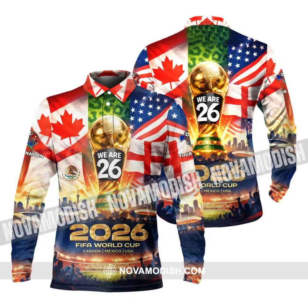 Unisex Shirt - Custom World Cup 2026 3D Shirt Long Sleeve Polo / S T-shirt