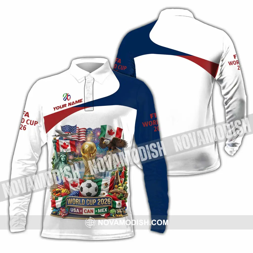 Unisex Shirt - Custom World Cup 2026 3D Shirt - Long Sleeve Polo / S - T-shirt