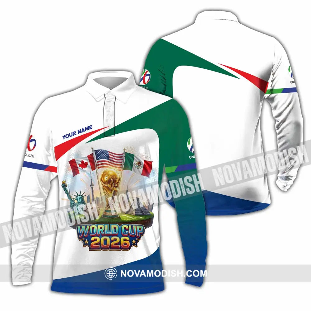Unisex Shirt - Custom World Cup 2026 3D Shirt Long Sleeve Polo / S T-shirt