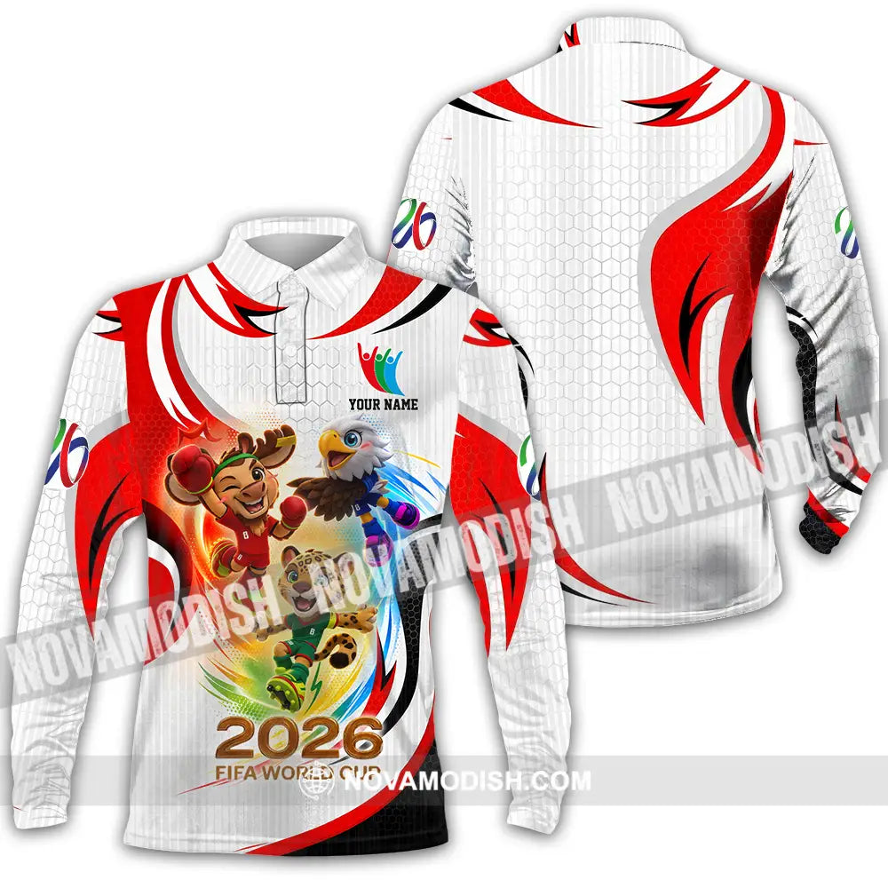 Unisex Shirt - Custom World Cup 2026 3D Shirt Long Sleeve Polo / S T-shirt