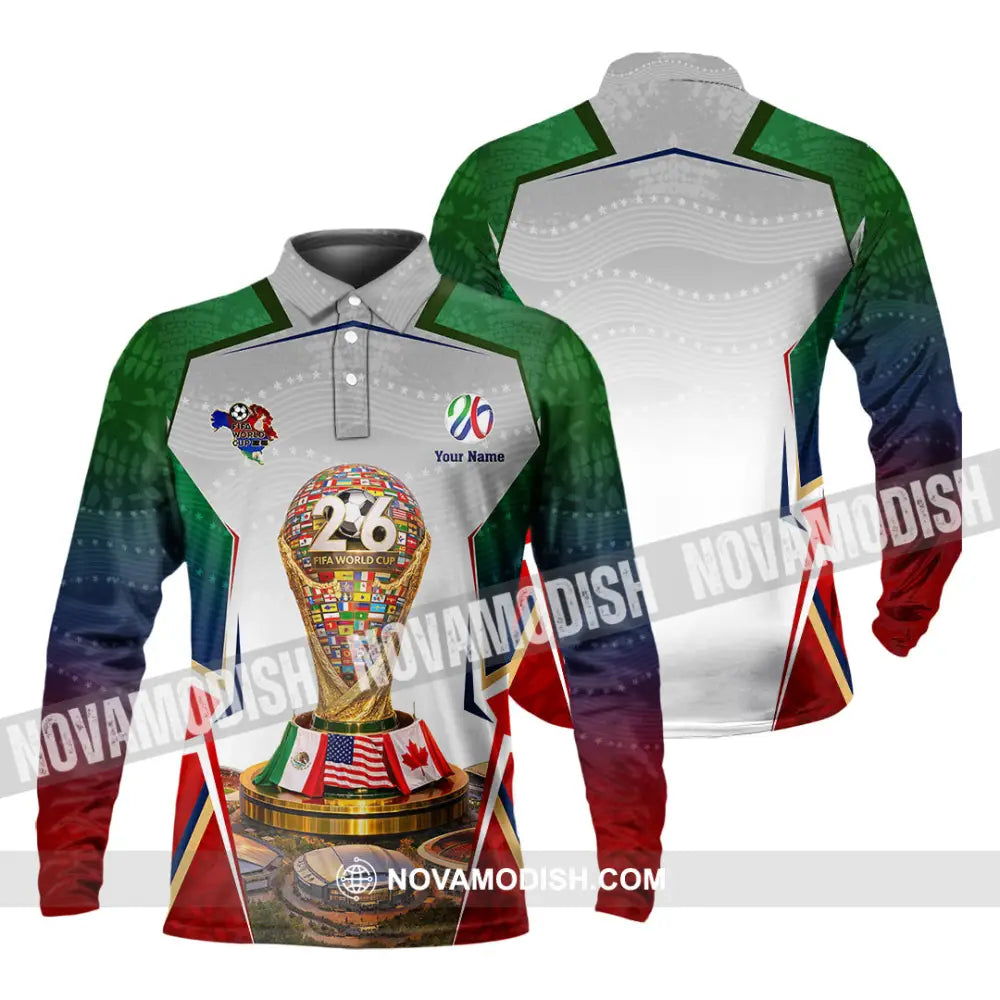 Unisex Shirt - Custom World Cup 2026 3D Shirt - Long Sleeve Polo / S - T-shirt