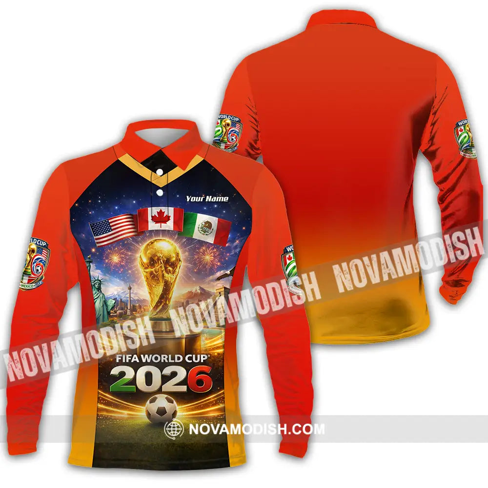 Unisex Shirt - Custom World Cup 2026 3D Shirt Long Sleeve Polo / S T-shirt