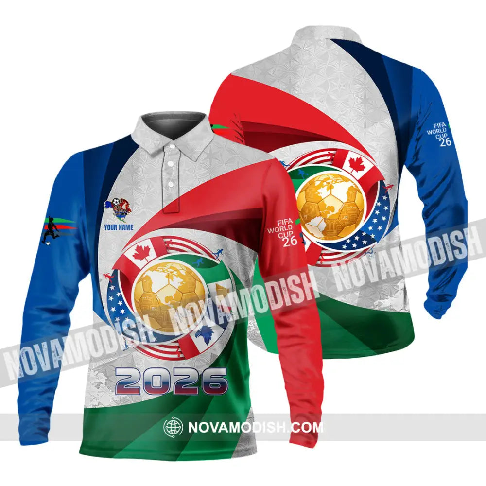 Unisex Shirt - Custom World Cup 2026 3D Shirt Long Sleeve Polo / S T-shirt