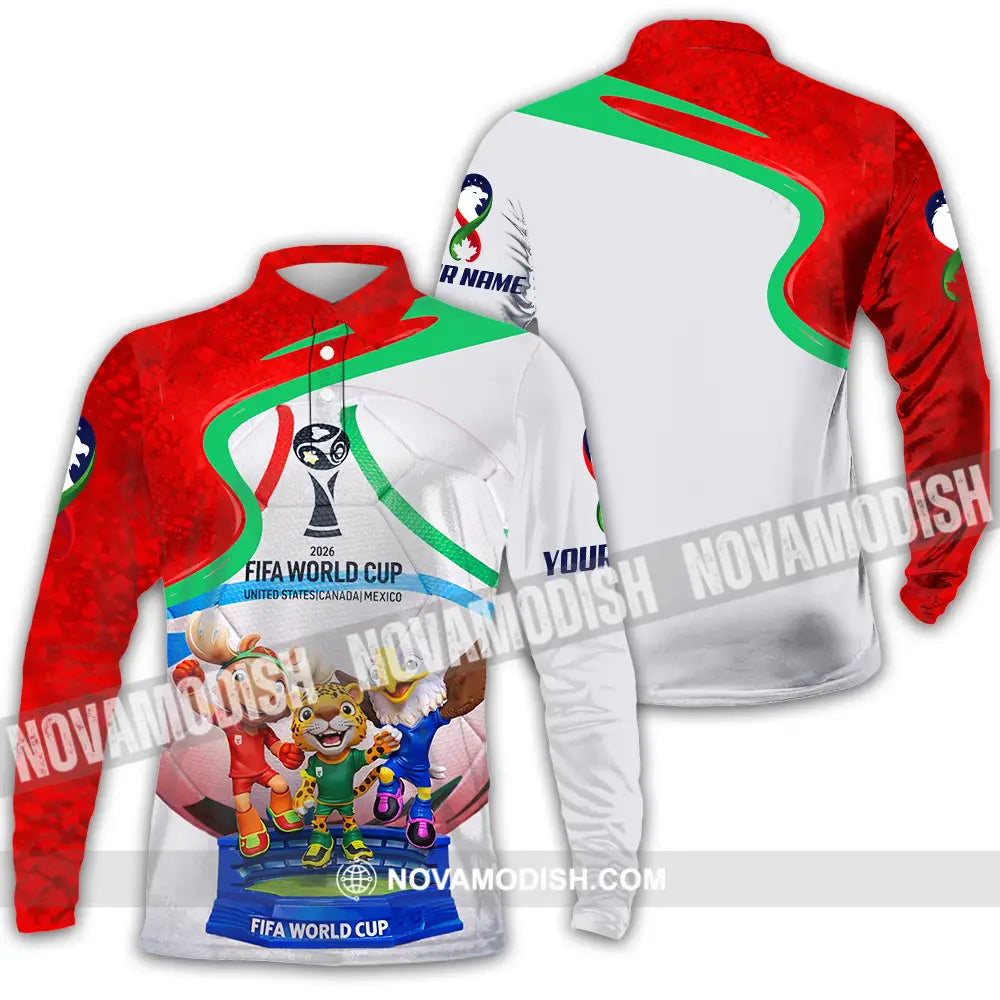 Unisex Shirt - Custom World Cup 2026 3D Shirt Long Sleeve Polo / S T-shirt