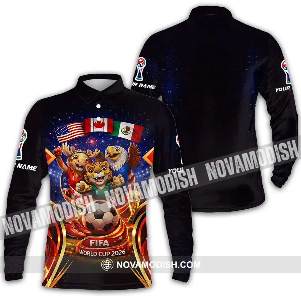 Unisex Shirt - Custom World Cup 2026 3D Shirt Long Sleeve Polo / S T-shirt