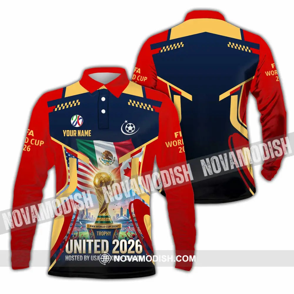 Unisex Shirt - Custom World Cup 2026 3D Shirt - Long Sleeve Polo / S - T-shirt