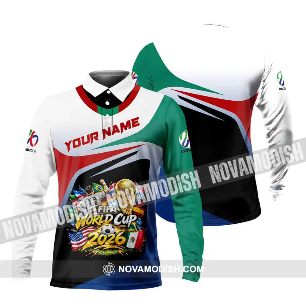 Unisex Shirt - Custom World Cup 2026 3D Shirt - Long Sleeve Polo / S - T-shirt