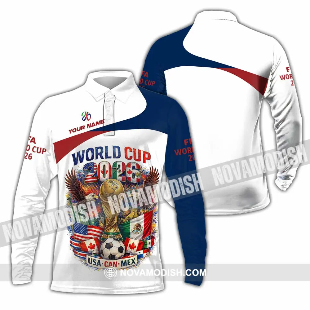Unisex Shirt - Custom World Cup 2026 3D Shirt - Long Sleeve Polo / S - T-shirt