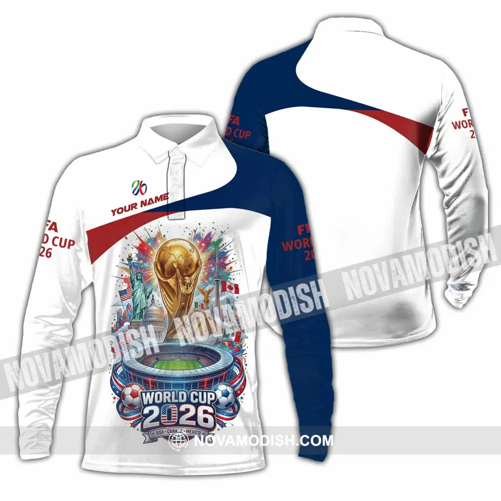 Unisex Shirt - Custom World Cup 2026 3D Shirt - Long Sleeve Polo / S - T-shirt