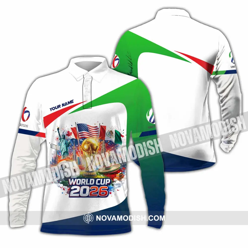 Unisex Shirt - Custom World Cup 2026 3D Shirt Long Sleeve Polo / S T-shirt