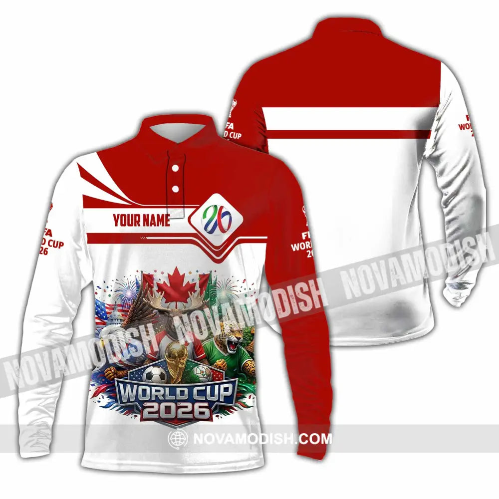 Unisex Shirt - Custom World Cup 2026 3D Shirt - Long Sleeve Polo / S - T-shirt