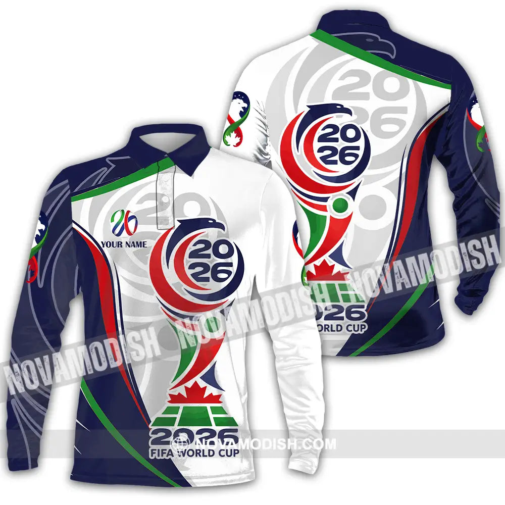 Unisex Shirt - Custom World Cup 2026 3D Shirt Long Sleeve Polo / S T-shirt