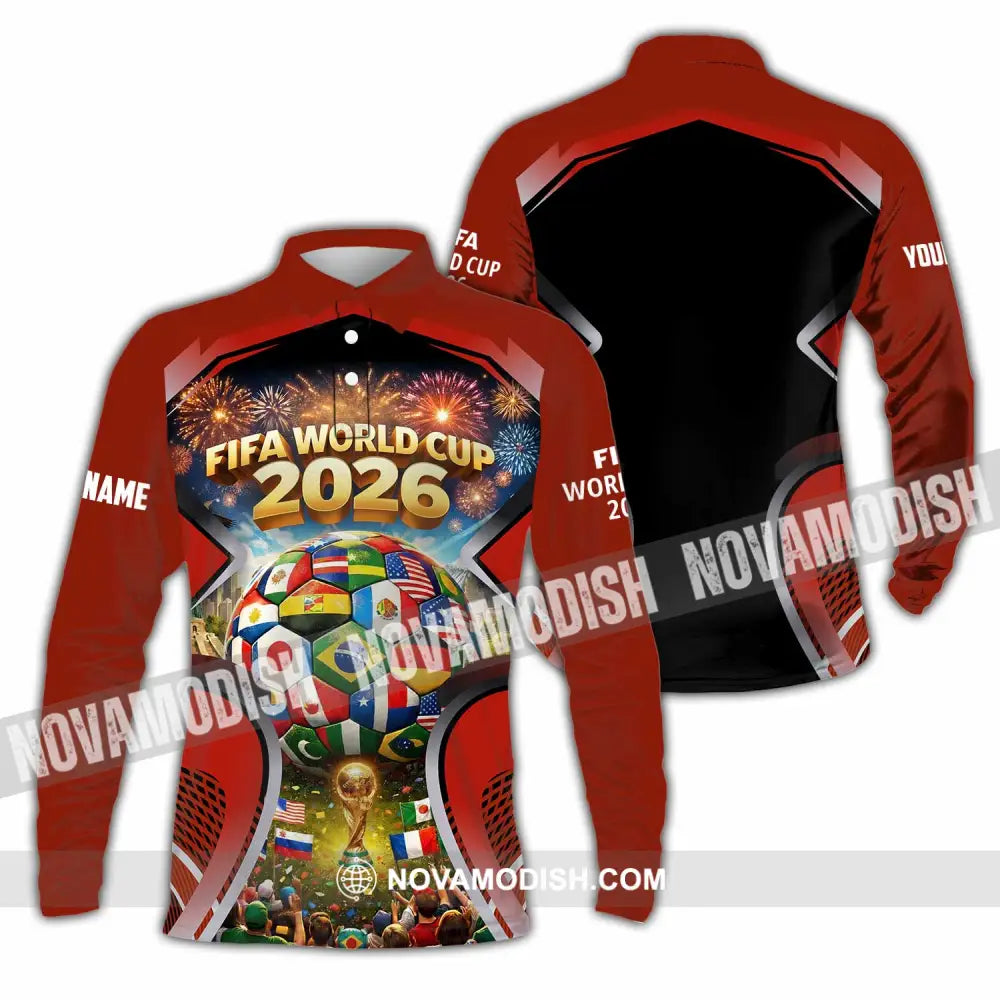 Unisex Shirt - Custom World Cup 2026 3D Shirt Long Sleeve Polo / S T-shirt